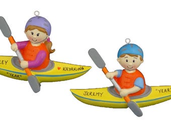 Personalized Kayaking Ornament for Male or Female