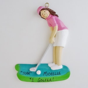 Golfing Ornament - Personalized Golfer Ornament - Female Golfer Christmas Ornament - Personalized Female Golfer Ornament