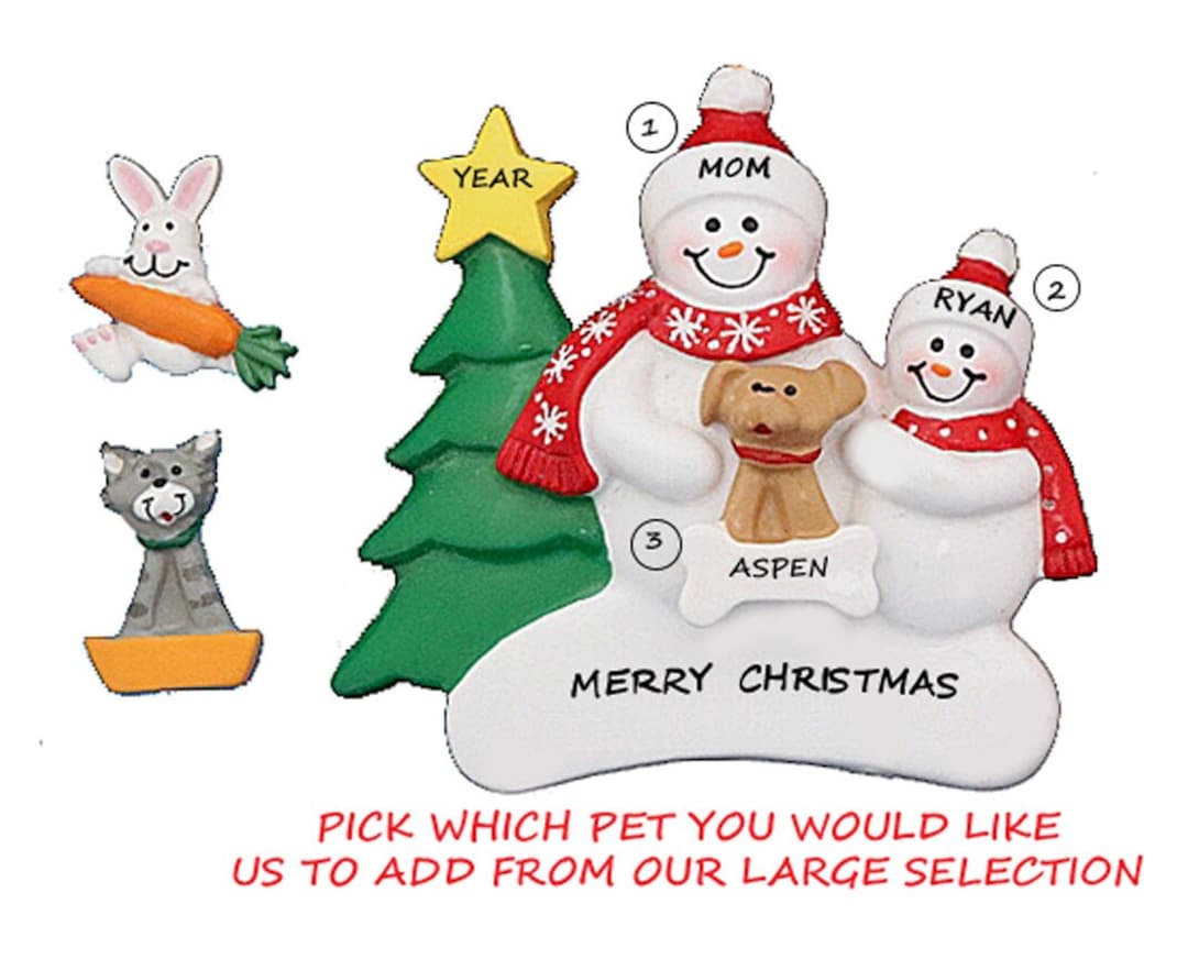 Single Parent With 1 Child and Pet Added Personalized Ornament - Single ...