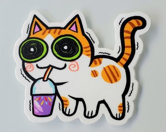 Milkshake Kitty • 3" Medium Vinyl Sticker