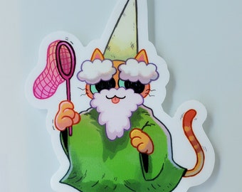 Mall Wizard Cat • 3" Medium Vinyl Sticker
