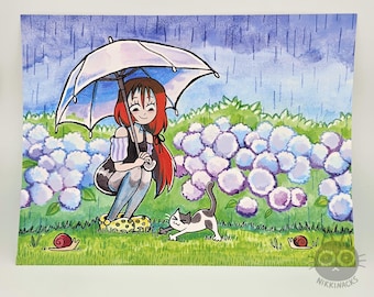 Spring Rain • 9x12 Inch Art Print • Matte Finish