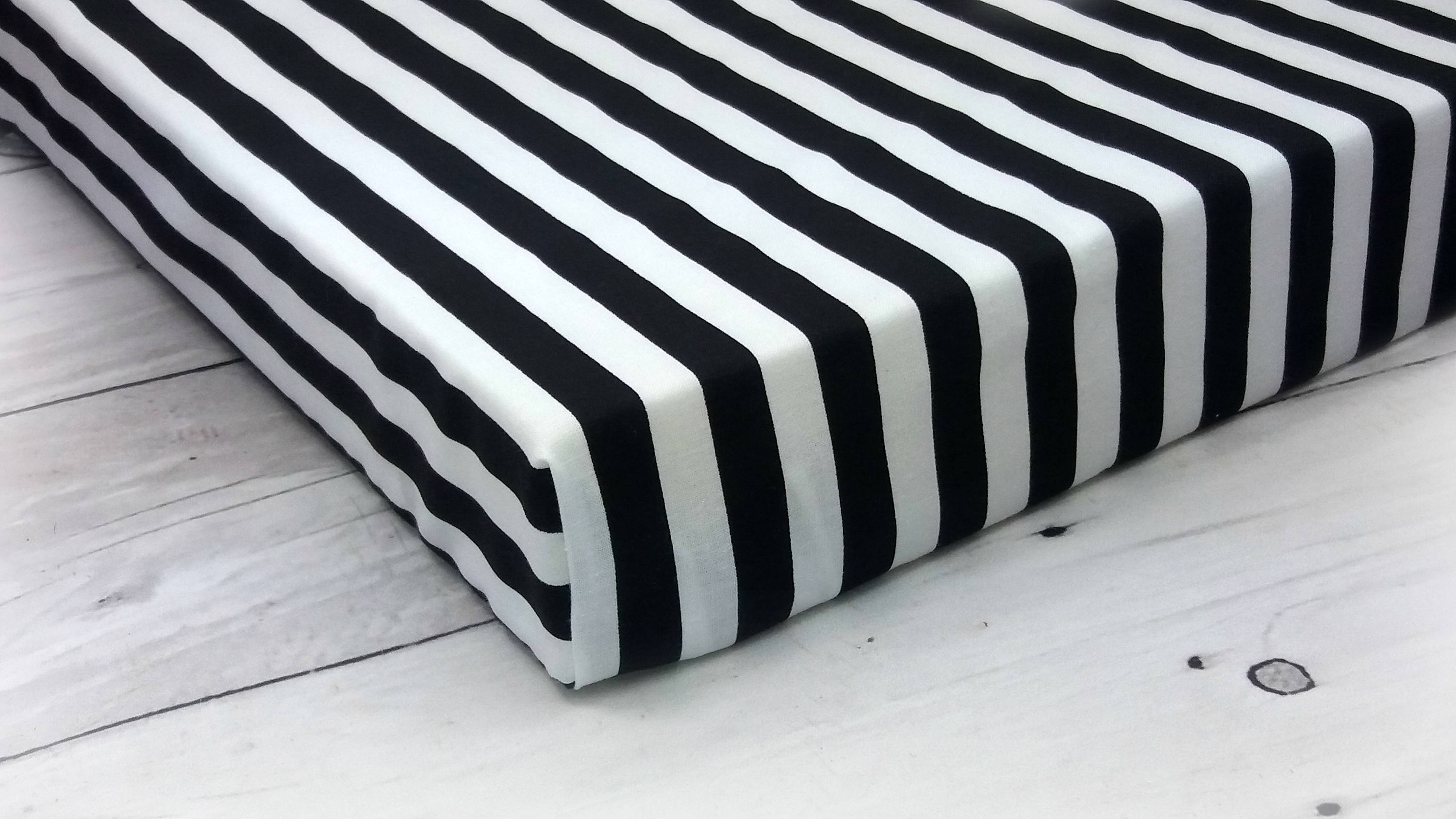 black and white striped crib sheet