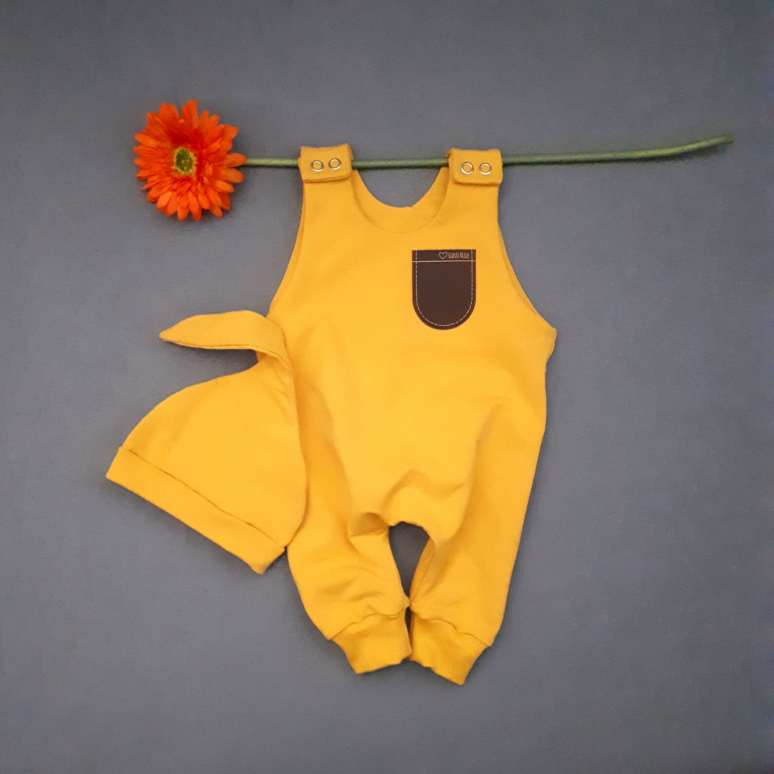 Organic newborn boy outfit yellow romper baby boy jumpsuit Etsy