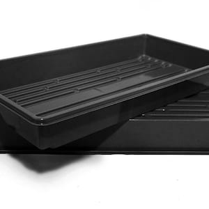 Made in the USA 1020 Black Heavy Duty Growing Trays, for wheatgrass, microgreens (No Drain Holes)