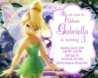 tinkerbell birthday invitations etsy tinkerbell party invitation