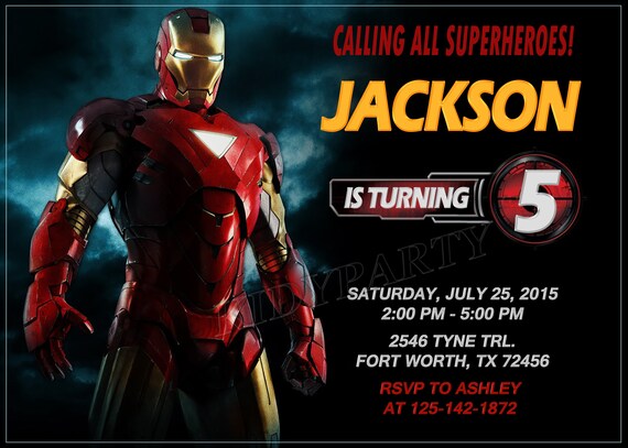 Iron Man Birthday Party Invitations 7