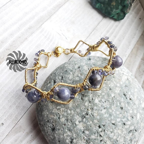 Wire Wrapped Tanzanite Cuff Bracelet