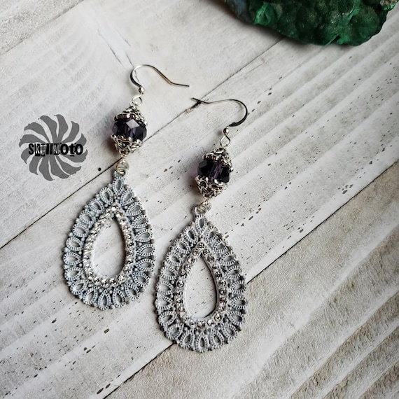 Crystal Filigree Earrings with Rhinestones