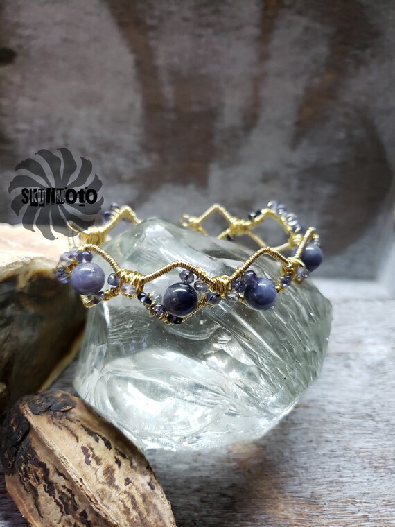 Wire Wrapped Tanzanite Cuff Bracelet