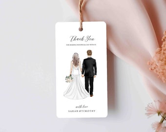 EDITABLE DIGITAL TAG / Bride and Groom Wedding Tag - Personalised Tag - Wedding Tag - Wedding Favour - Digital Download