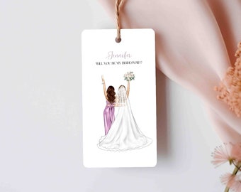 EDITABLE DIGITAL TAG / Bridesmaid Proposal Tag - Personalised Tag - Wedding Tag - Bridesmaid Box Tag