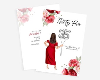 35th Birthday Editable DIGITAL Invitation / Digital Invitation - Balloons - 35th Party - party Invite - Personalised Invite - Printable