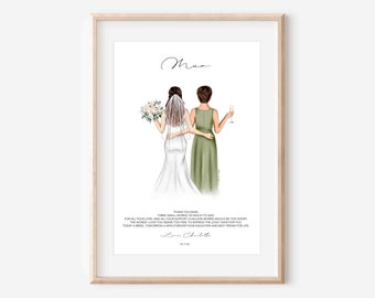 Poem for Mum on Wedding Day / Personalisable Print - Gift for Mum - Wedding Gift - Wedding Print