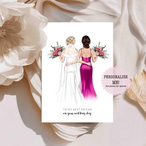 Personalised To The Bride on Wedding Day Card / Card for Bride - Best Friend Card - Bridal Card - Wedding Card - Keepsake