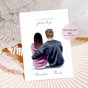 Personalised Anniversary Card / Card for Wedding Anniversary - Card for Wife - Card for Husband - Keepsake - Card for Her