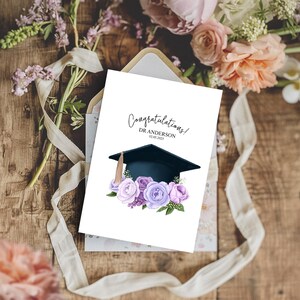 Personalised Graduation Card / Class of 2025 - Congratulations student card - floral card - college high school graduation card - New Doctor