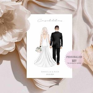 Personalised Bride and Groom Wedding Card / Card for newlyweds - Wedding Card - Bridal Card - Personalized Card - Semi Customisable Card