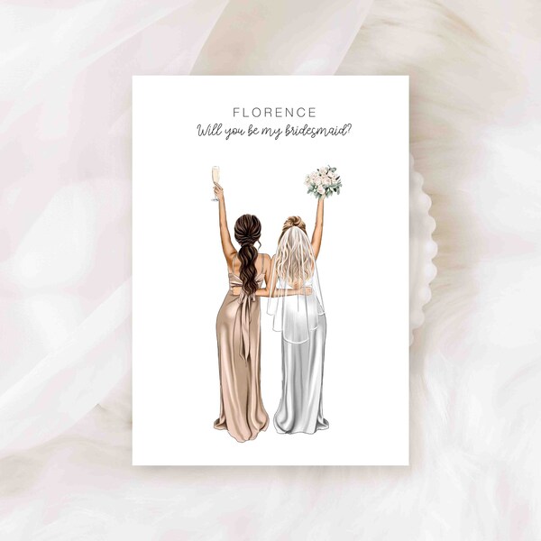 Will you be my Bridesmaid? Card / Bridesmaid Proposal Card - Personalised Card - Card for Bridesmaid (REF:88)