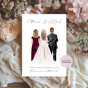 DIGITAL PRINTABLE / Mum & Dad Wedding Card - Card for Parents - Wedding Card - Parents on Wedding Day - Personalised Card