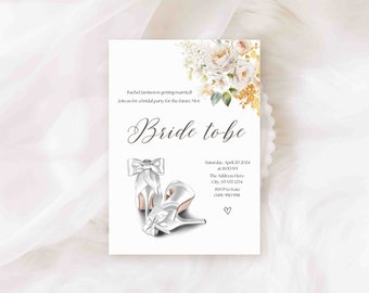 Bridal Shower Editable DIGITAL Invitation / Bridal Shower - Digital Invitation - Digital Template - Invitation - Bride-to-be - Floral Design