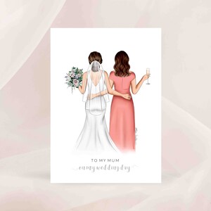 To My Mum On My Wedding Day / Personalised Card Card for Mum Mother of the Bride Customisable Card REF:85 image 1