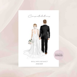 Carte numérique pour les jeunes mariés - carte pour les jeunes mariés - carte de mariage - carte de M. et Mme - téléchargement numérique - téléchargement immédiat