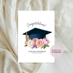 Carte numérique personnalisée de remise des diplômes / promotion 2025 - carte étudiante de félicitations - carte de remise des diplômes d'études secondaires - imprimable