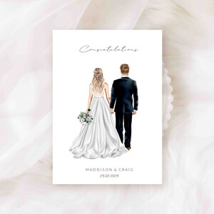 Bride and Groom Wedding Card (See photos for customisations options)  / Card for Bride and Groom - Wedding Card - Mr and Mrs Card (REF:84)