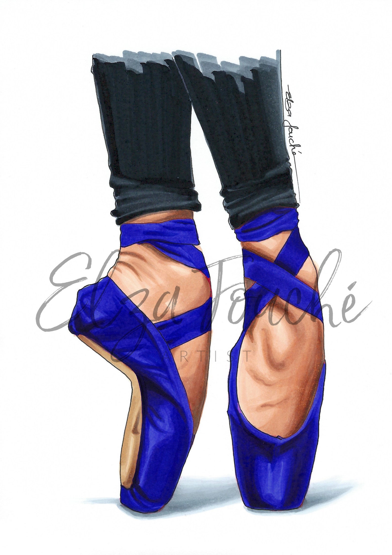 red ballet shoes - gifts for her - fashion art print - fashion illustration - ballet - ballerina - ballet art - ballet print