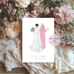 Personalised Card for Mother on Wedding Day / Personalised Card - Wedding Card - Mother of the Bride Card - Bride to Mum - Keepsake