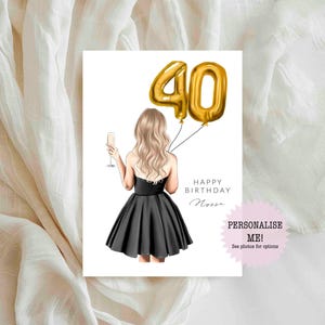 Personalised 40th Birthday Card / Milestone Birthday - Happy Birthday - Card for Her - Card for Friend - Balloons - Best Friends 40th