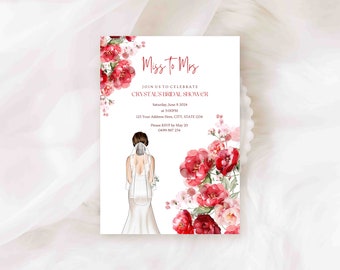 Bridal Shower Editable DIGITAL Invitation / Bridal Shower - Digital Invitation - Digital Template - Invitation - Bride-to-be