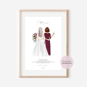 DIGITAL PRINTABLE / Poem for Mum on Wedding Day - Personalisable Print - Gift for Mum - Wedding Gift - Wedding Print - Digital Download
