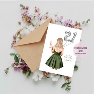 Personalised 21st Birthday Card / Card for Friend - Card for Sister - Daughter Card - Milestone Birthday - Celebration Card