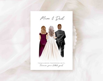 Mum & Dad Wedding Card/ Customisable Card - Card for Parents - Wedding Card - Parents on Wedding Day - Personalised Card (REF:62)