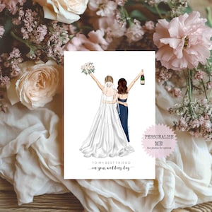 Personalised To the Bride on Wedding Day / Best Friend Card - Card for Friend - Bridal Card - Keepsake - Wedding Day Card - Personalized