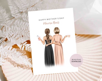 DIGITAL PRINTABLE - Happy Mother's Day / Personalised Card - Mother's Day Card - Digital Card for Mum - Digital Download - Instant Download