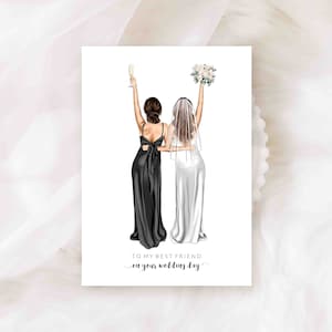 To My Friend On Your Wedding Day Card  / Personalised Card - Wedding Card - Card for Friend - Bestie (REF:02)