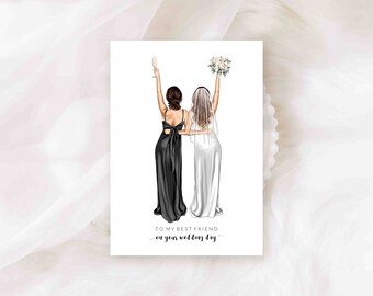 To My Friend On Your Wedding Day Card  / Personalised Card - Wedding Card - Card for Friend - Bestie (REF:02)