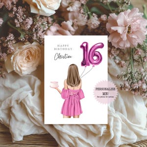 Personalised 16th Birthday Card / Sweet 16 - 16th Birthday - Milestone Birthday - Happy Birthday - Card for Her - Daughter Card