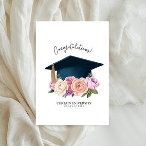 Personalised Graduation Card / Class of 2025 - Congratulations student card for her - floral grad card - college high school graduation card