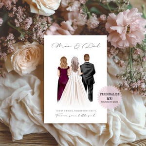 Personalised Wedding Card for Parents / Card for Wedding - Mum and Dad - Bride and Parents - Wedding Card
