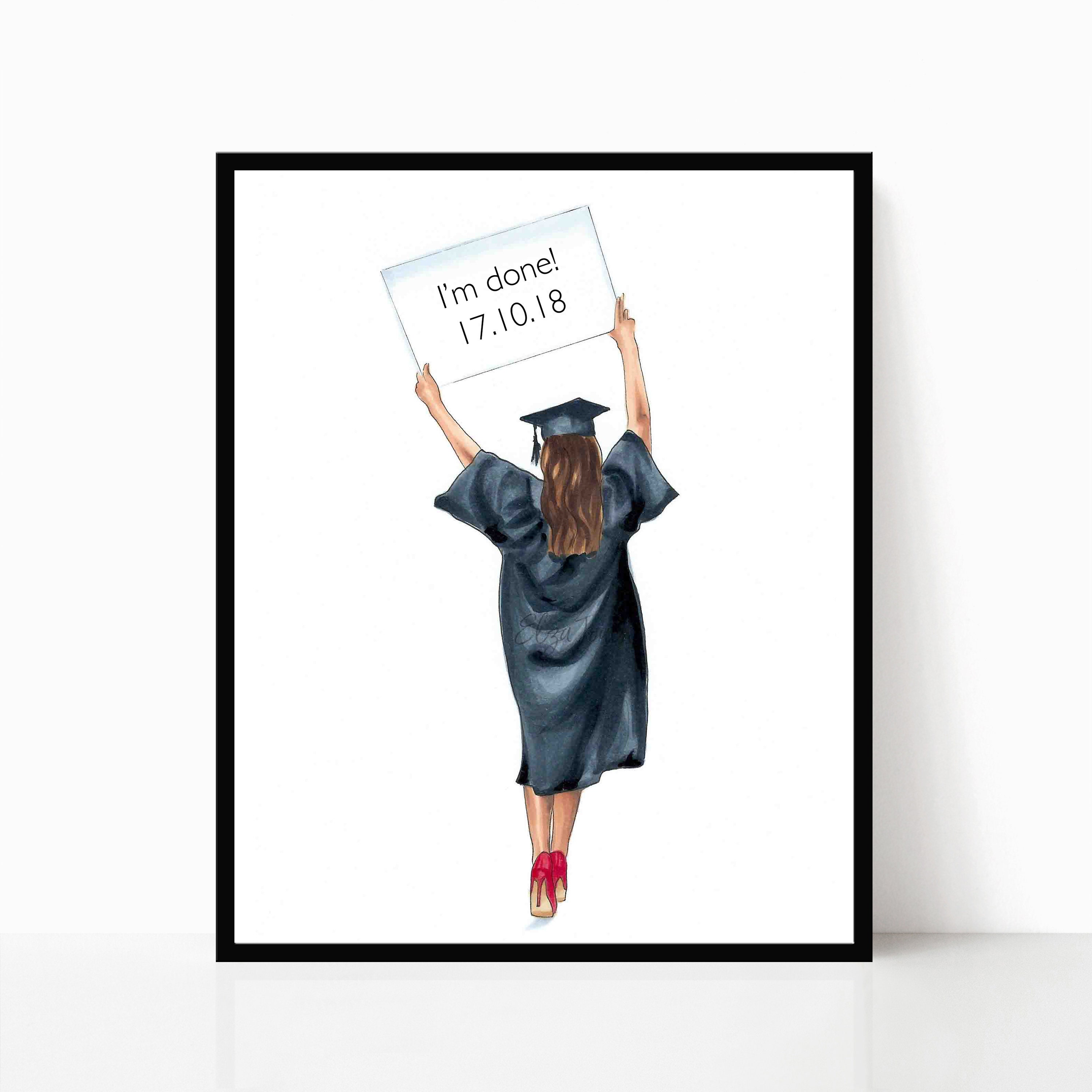 Graduation gift graduation art grad print fashion | Etsy