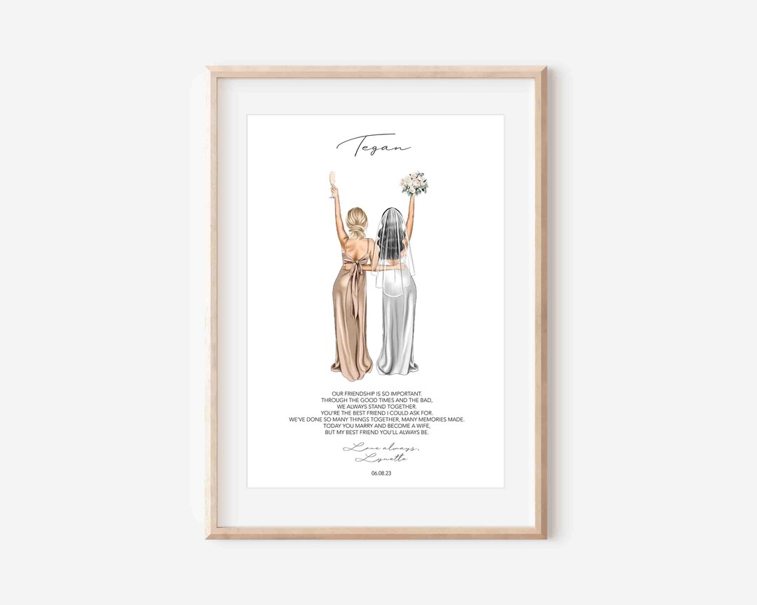 Best Friend to Bride Gift / Gift for Bride Personalised Gift for Bride