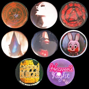 Silent Hill Set of Pinback Buttons, Magnets, or Keychains