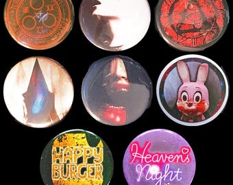 Silent Hill Set of Pinback Buttons, Magnets, or Keychains