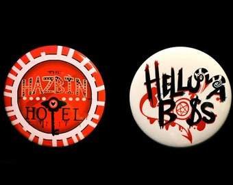 Hazbin Hotel and Helluva Boss Buttons, Magnets, or Keychains