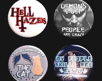 Supernatural Set of Color and Custom Buttons, Magnets, or Keychains
