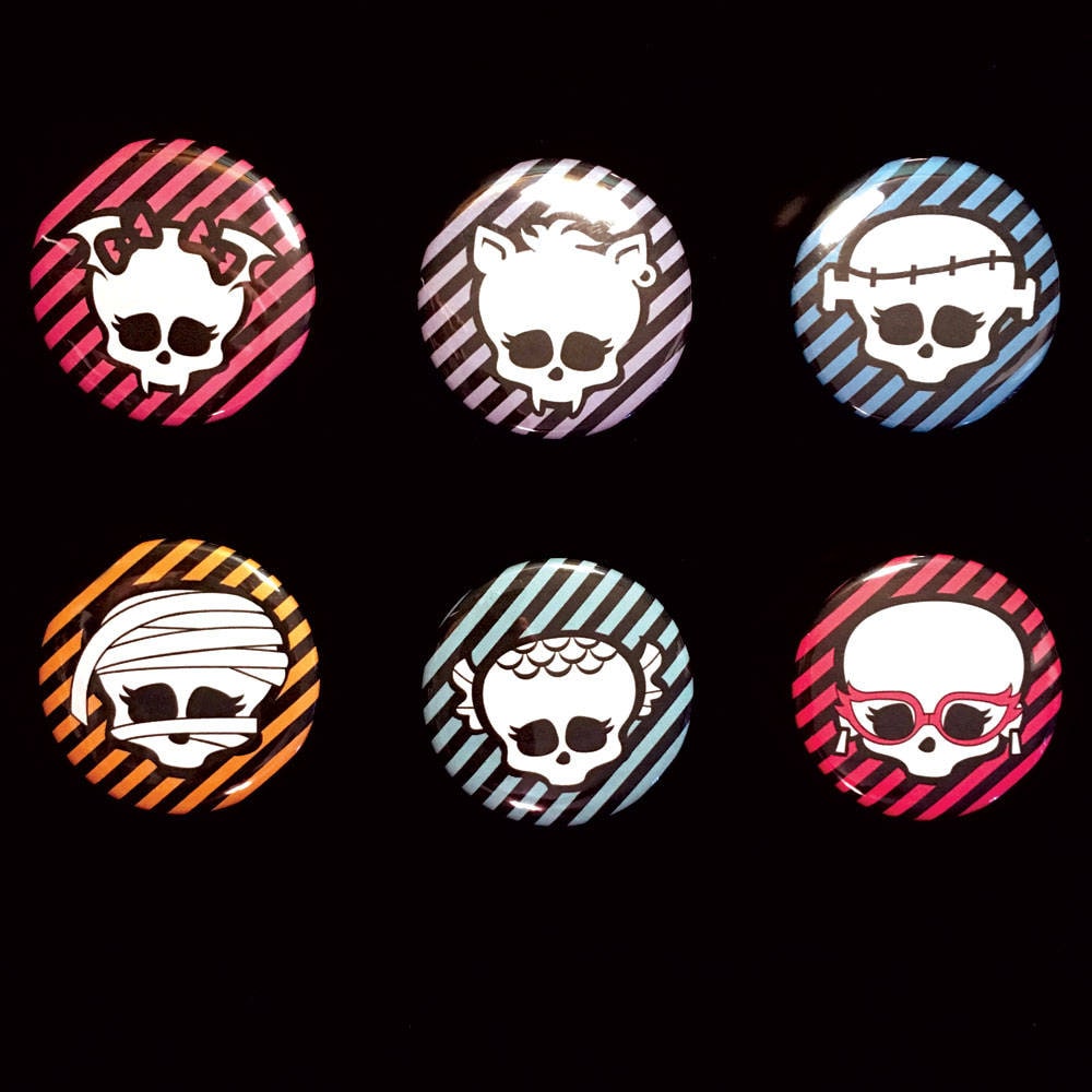 Monster High School Ghouls Logo Set of Buttons or Etsy UK